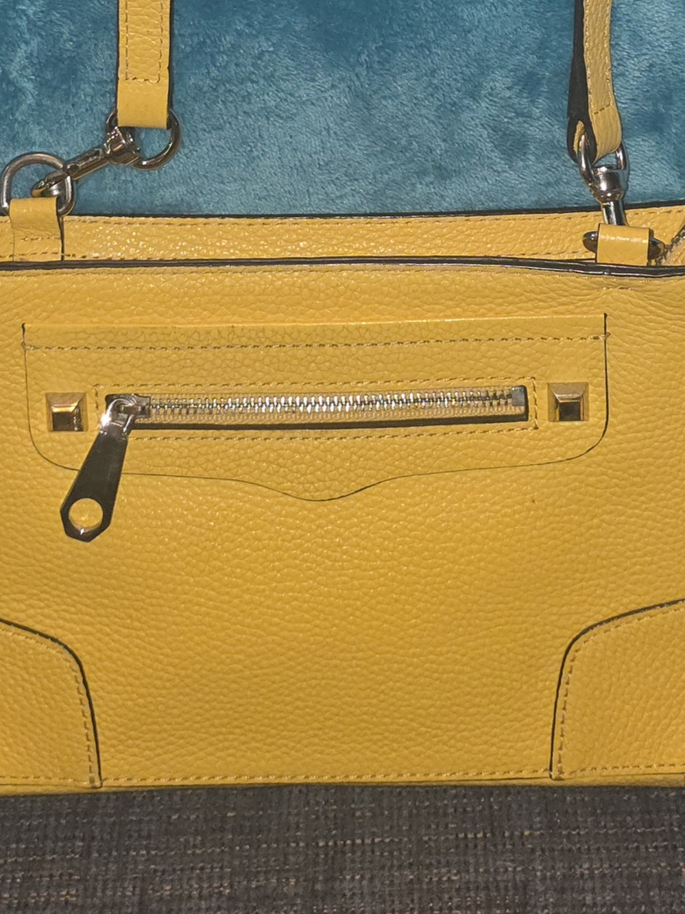 Rebecca Minkoff Regan Crossbody Purse Dandelion Yellow Pebbled Leather Mint! - Picture 3 of 13